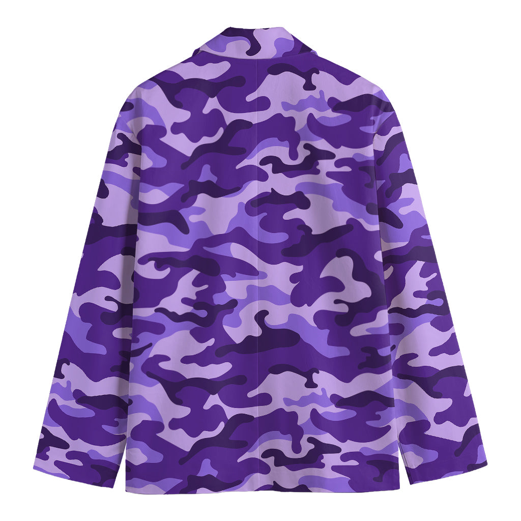 Purple Camouflage Print Men's Blazer