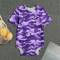 Purple Camouflage Print Men's Bodysuit