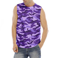 Purple Camouflage Print Men's Fitness Tank Top