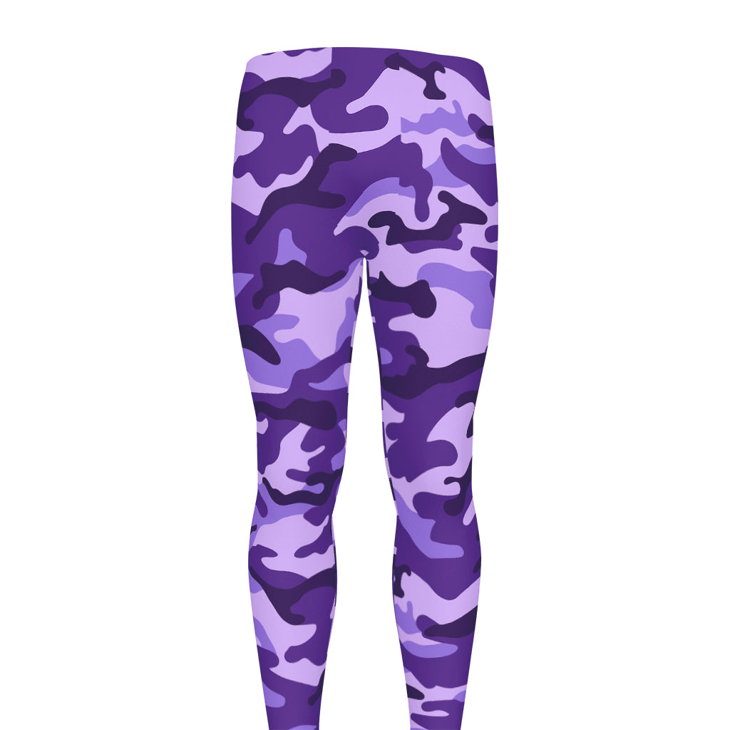 Purple Camouflage Print Men's leggings