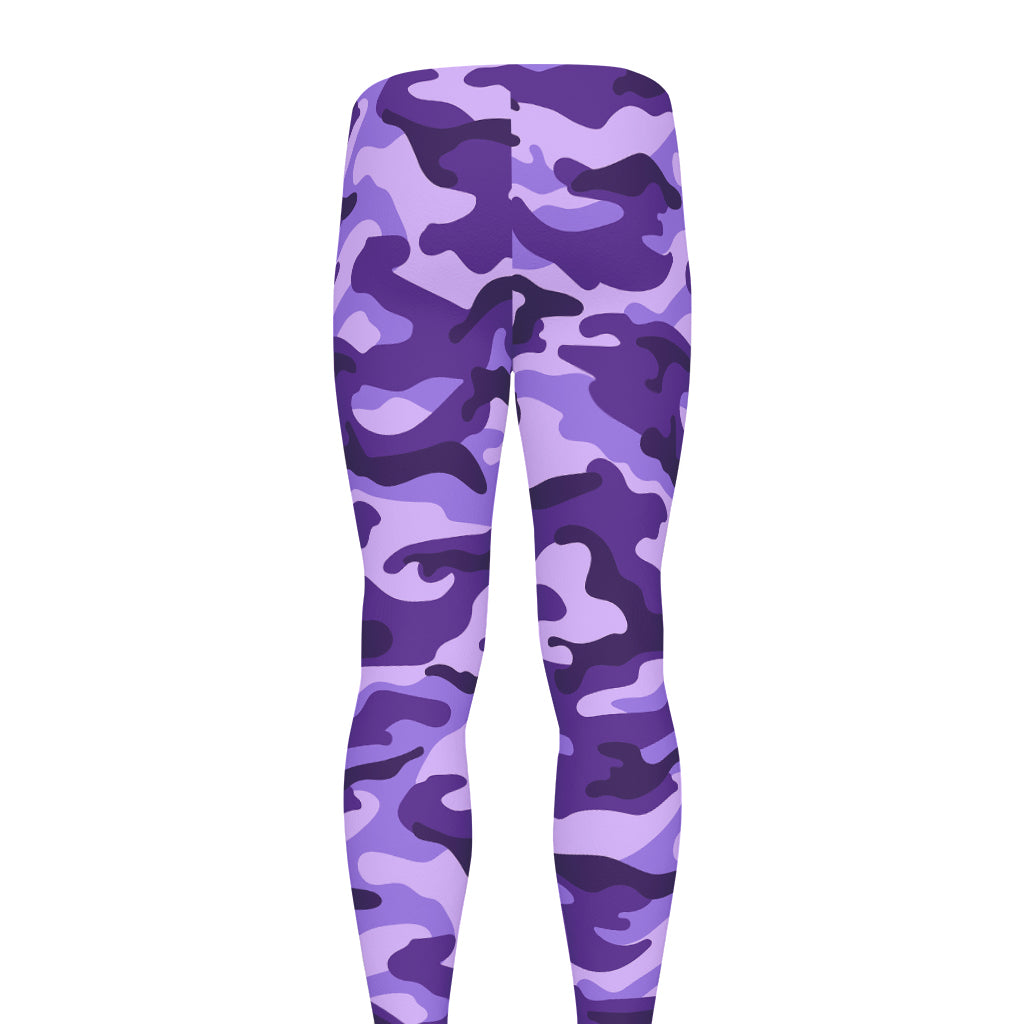 Purple Camouflage Print Men's leggings