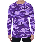 Purple Camouflage Print Men's Long Sleeve T-Shirt