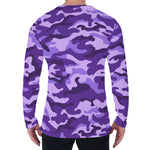 Purple Camouflage Print Men's Long Sleeve T-Shirt