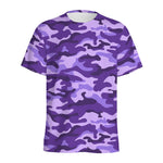 Purple Camouflage Print Men's Sports T-Shirt