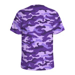 Purple Camouflage Print Men's Sports T-Shirt