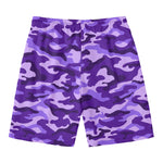 Purple Camouflage Print Men's Swim Trunks