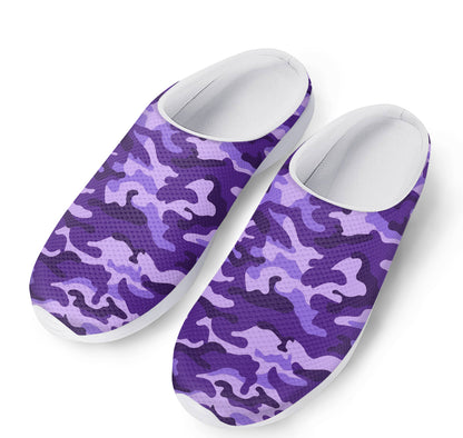 Purple Camouflage Print Mesh Casual Shoes