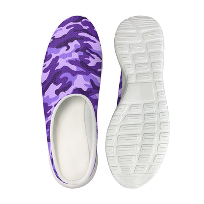Purple Camouflage Print Mesh Casual Shoes