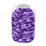 Purple Camouflage Print Mesh Laundry Hamper