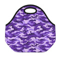 Purple Camouflage Print Neoprene Lunch Bag