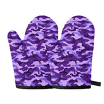 Purple Camouflage Print Oven Mitts