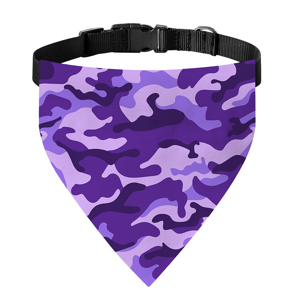Purple Camouflage Print Over The Collar Dog Bandana