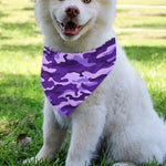 Purple Camouflage Print Over The Collar Dog Bandana