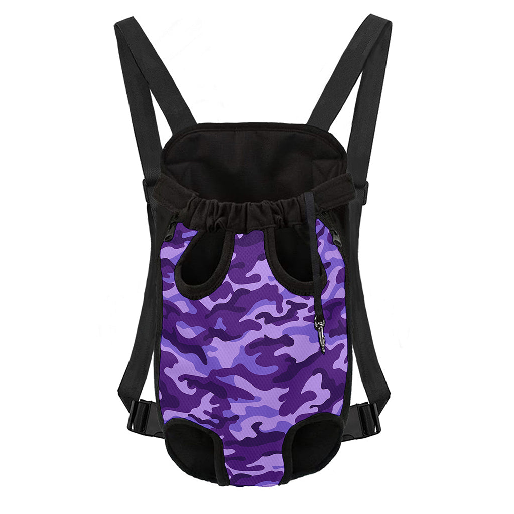 Purple Camouflage Print Pet Carrier Backpack