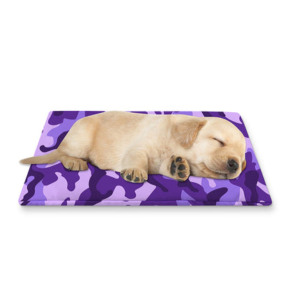 Purple Camouflage Print Pet Cooling Mat Cover