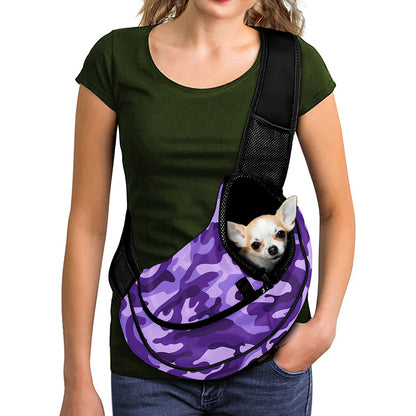 Purple Camouflage Print Pet Sling Carrier