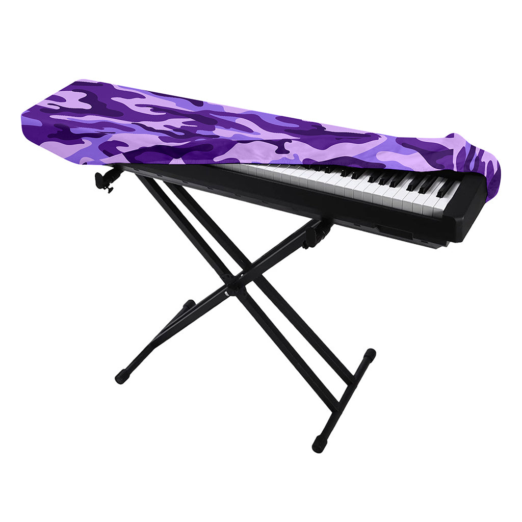 Purple Camouflage Print Piano Keyboard Cover