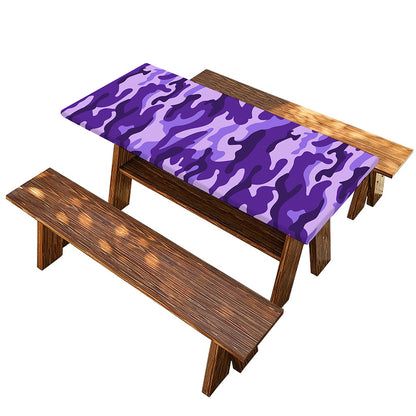 Purple Camouflage Print Picnic Table Cover