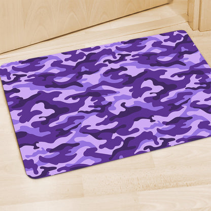 Purple Camouflage Print Polyester Doormat