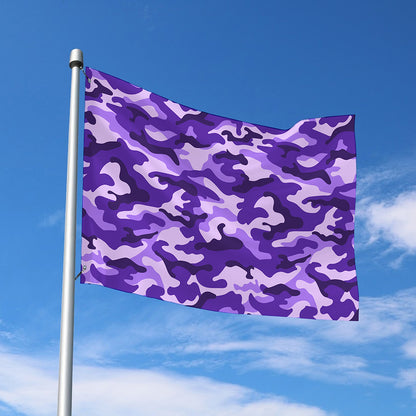 Purple Camouflage Print Polyester Flag