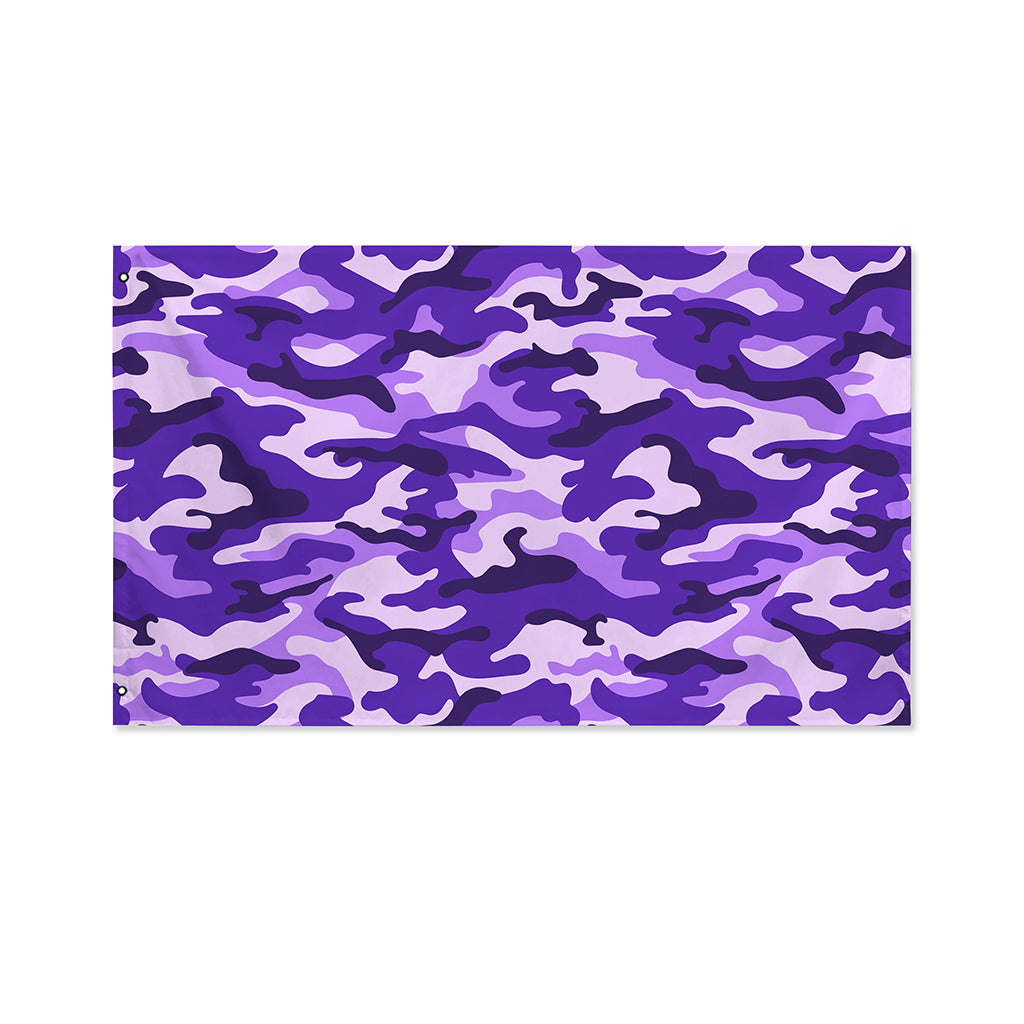 Purple Camouflage Print Polyester Flag