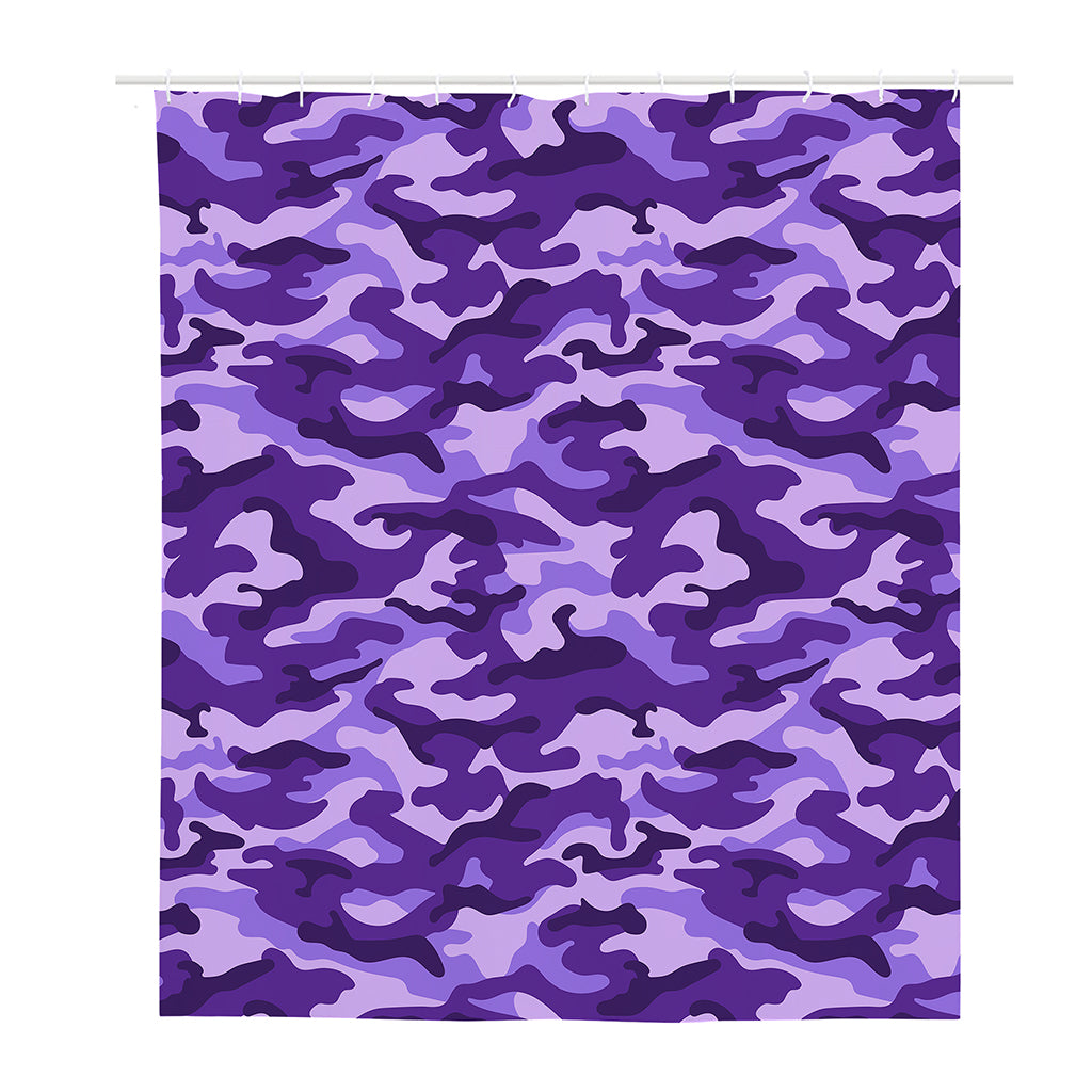 Purple Camouflage Print Polyester Shower Curtain