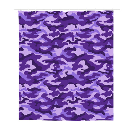 Purple Camouflage Print Polyester Shower Curtain