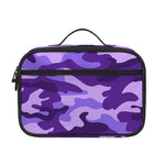 Purple Camouflage Print Portable Lunch Bag