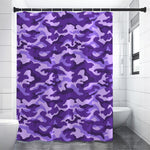 Purple Camouflage Print Premium Shower Curtain