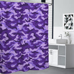 Purple Camouflage Print Premium Shower Curtain