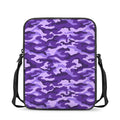 Purple Camouflage Print Rectangular Crossbody Bag