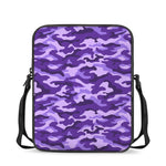 Purple Camouflage Print Rectangular Crossbody Bag