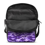 Purple Camouflage Print Rectangular Crossbody Bag