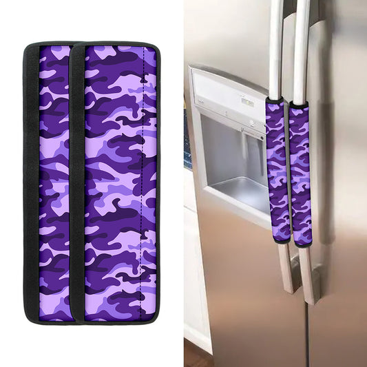 Purple Camouflage Print Refrigerator Handle Covers