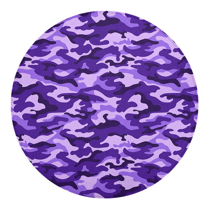Purple Camouflage Print Round Blanket