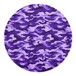 Purple Camouflage Print Round Blanket