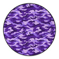 Purple Camouflage Print Round Floor Mat