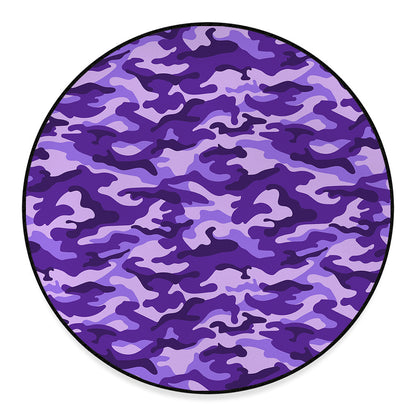 Purple Camouflage Print Round Floor Mat