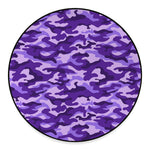 Purple Camouflage Print Round Floor Mat