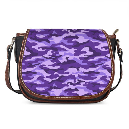 Purple Camouflage Print Saddle Bag