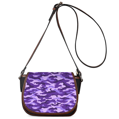 Purple Camouflage Print Saddle Bag