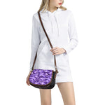 Purple Camouflage Print Saddle Bag