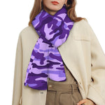 Purple Camouflage Print Scarf