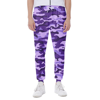 Purple Camouflage Print Scuba Joggers