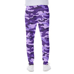 Purple Camouflage Print Scuba Joggers