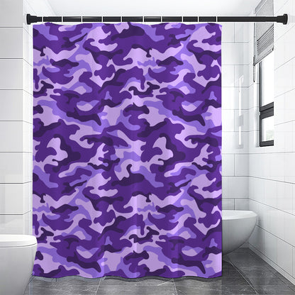 Purple Camouflage Print Shower Curtain