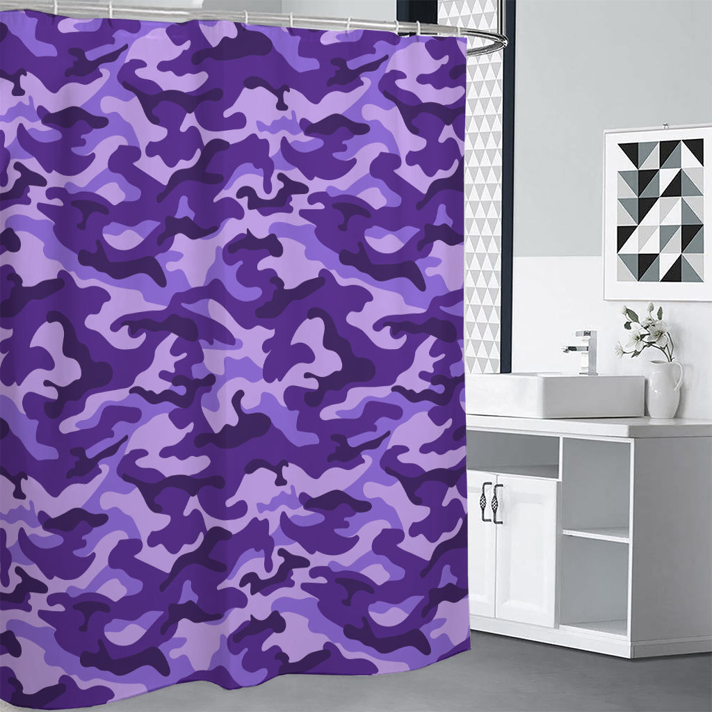 Purple Camouflage Print Shower Curtain