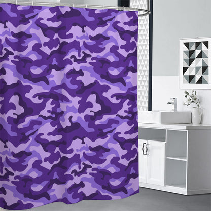 Purple Camouflage Print Shower Curtain