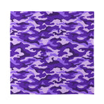 Purple Camouflage Print Silk Bandana