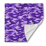Purple Camouflage Print Silk Bandana